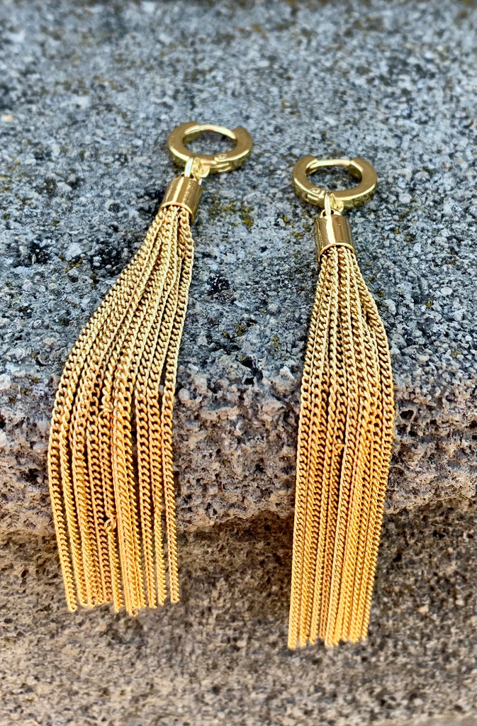 Vince Camuto Museum Huggie Tassel Linear Earrings