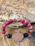 Northern Brights Orange Druzy Stretch Bracelet