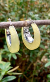 Vince Camuto Green Resin Hoop Earrings