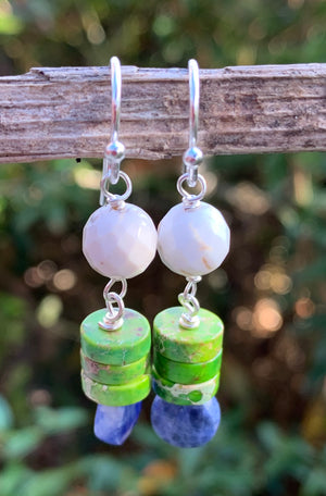 Crisp and Clean Lime Jasper Drop Earrings