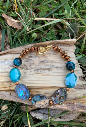 Earthly Sparkle Abalone Toggle Bracelet
