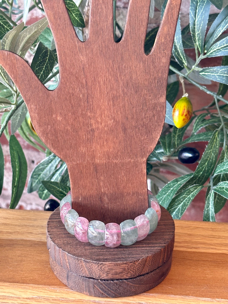 Green & Pink Fluorite Bracelet