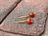 Orange Spiny Oyster Bead Drop Earrings