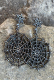 EYE CANDY LA Spider Web Crystal Drop Earrings