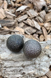 Textured Gray Hematite Ball Stud Earrings