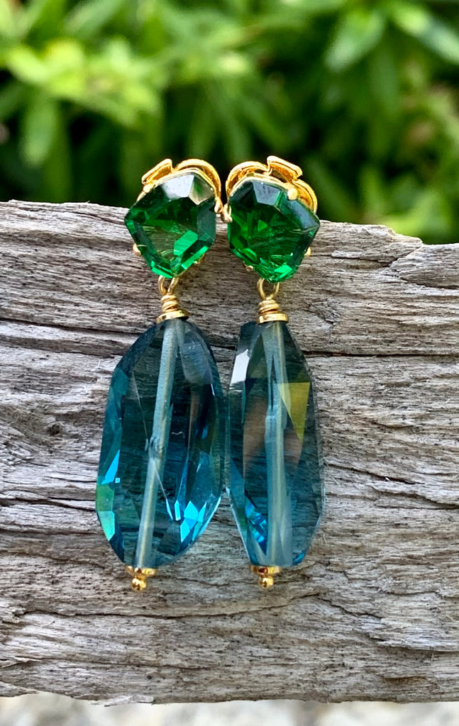 Treasure Trove Blue Crystal Teardrop Earrings