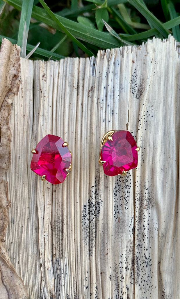 Treasure Trove Fuchsia Stud Earrings