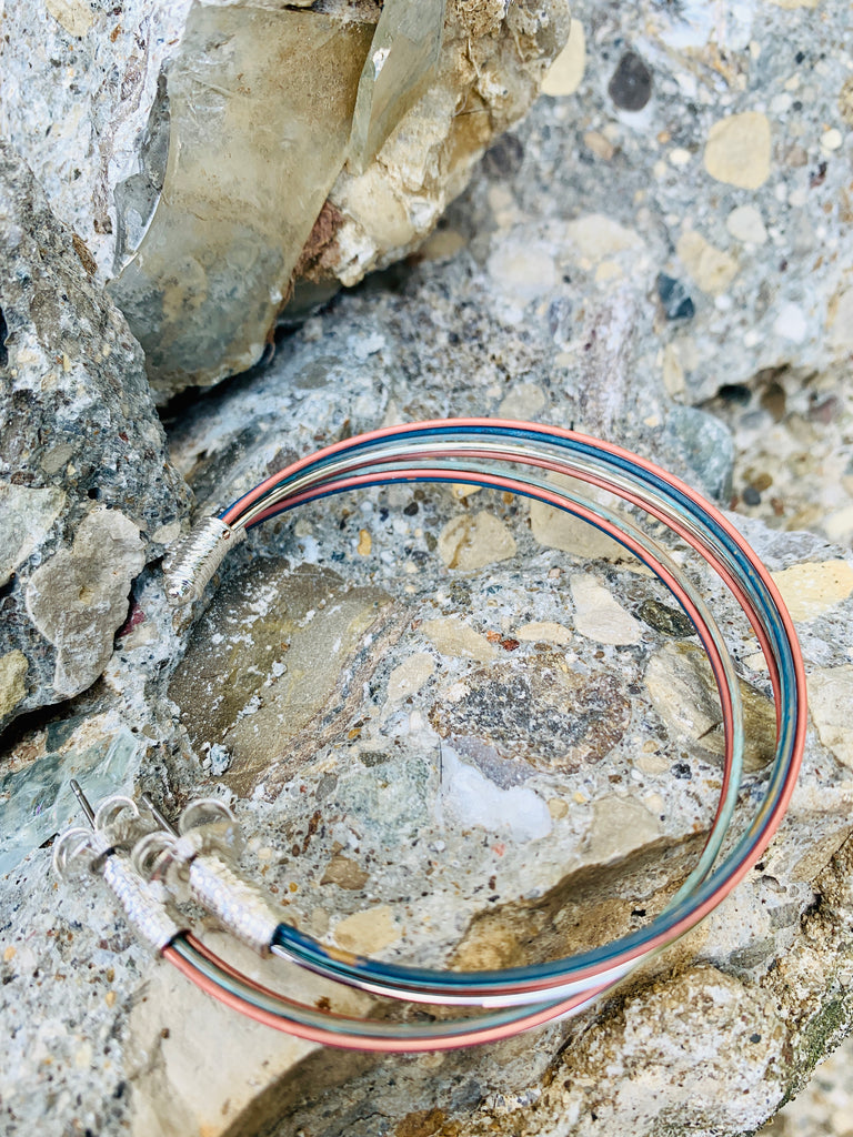 Mixed Patina Multi-Large Hoop Earrings