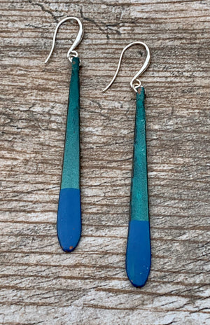 Mixed Patina Stick Drop Earrings