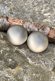 Warm Gray Medium Dome Lucite Clip-On Earrings