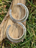 Silver Metallic Hoop Earrings
