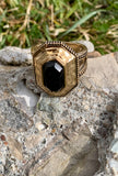 Black Onyx & Bronze Hall of Fame Ring Size 9