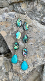 Mermaid Abalone, Turquoise Magnesite & Sterling Silver Earrings