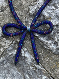 Betsey Johnson Mesh Blue Multi-Color Bow Collar Necklace