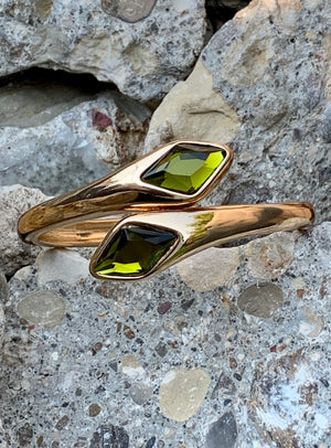 Robert Lee Morris Soho Green Agate Hinged Bracelet