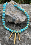 "Spike it to Me" Jade & Brass Spike Choker Necklace