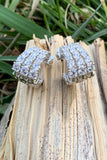 Nadri Frost Over Cage Small Hoop Earrings