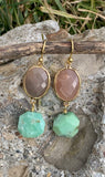 Sunstone & Turquoise Magnesite Drop Earrings