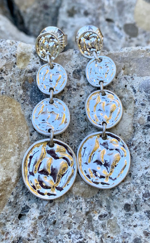 Soho Coin Linear Drop Statement Earrings