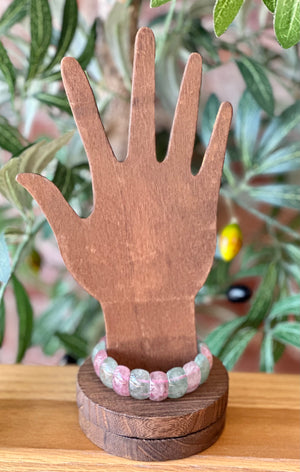 Green & Pink Fluorite Bracelet