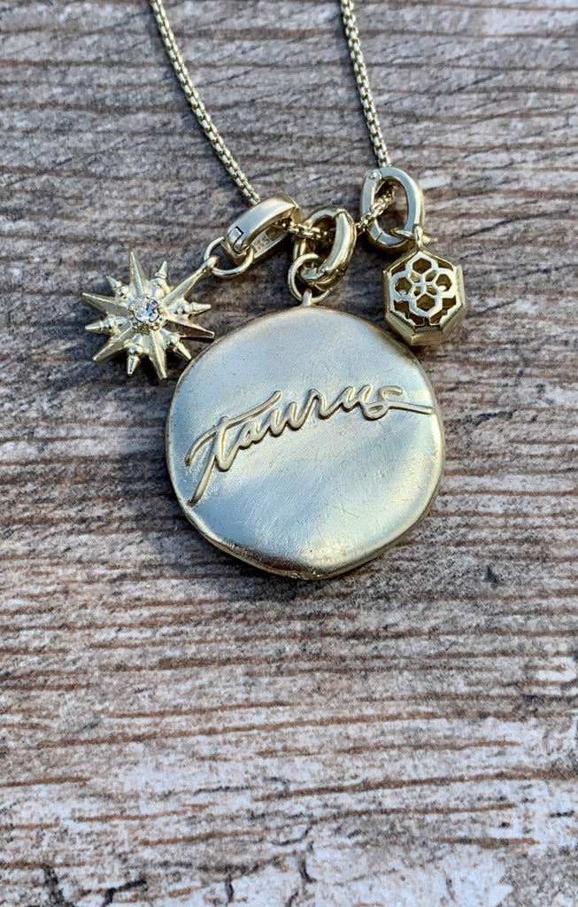 May Taurus Coin Charm Pendant Necklace