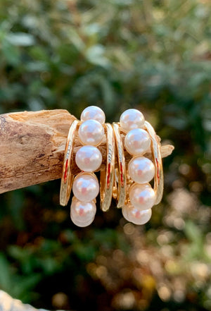 Mini Pearl Hoop Earrings