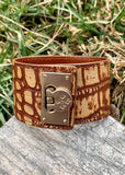 Jocelyn Brown Bronze Leather Cuff Bracelet