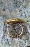 Opal & Bronze Shell Abstract Matrix Gemstone Ring Size 7