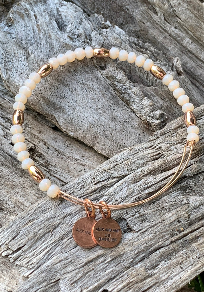 Alex and Ani Caramel Balance II Beaded Bangle Bracelet