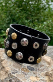 Leather Multi-Stud Rustic Cuff Bracelet