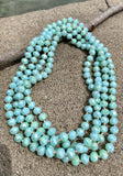 Mint Fire Polished Glass Endless Beaded Necklace