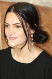 Pearl & White Multi-Color Bright Beaded Half Hoop Earrings