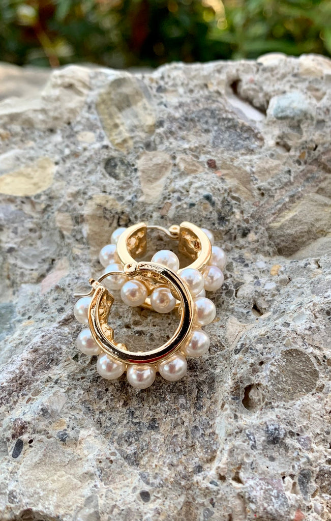 Mini Pearl Hoop Earrings