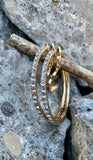 Betsey Johnson Celestial Star Pave Gold Hoop Earrings