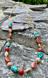 Multi-Stone Chain Link Necklace