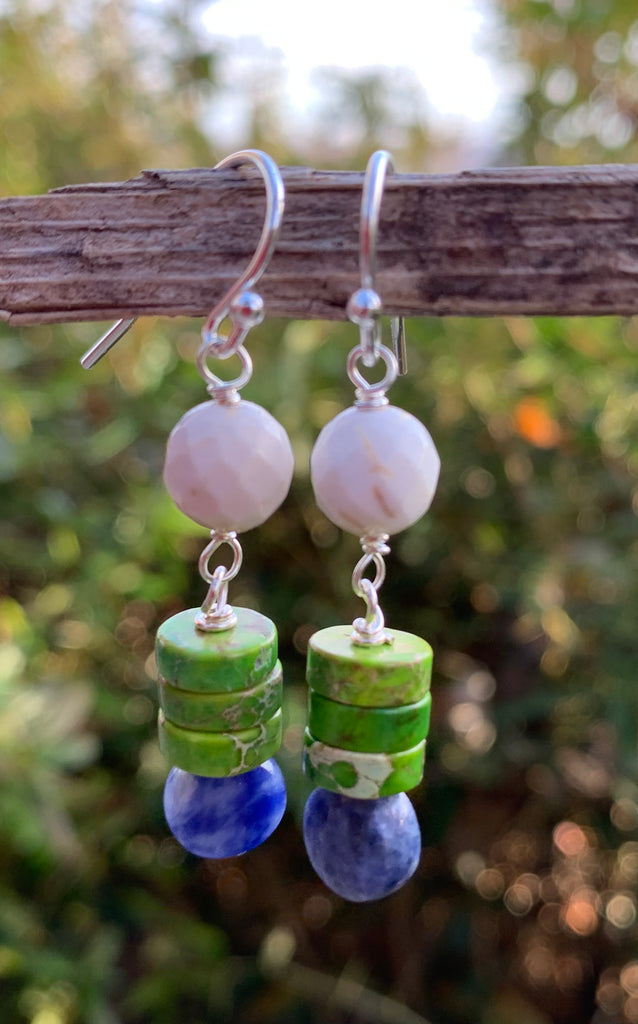 Crisp and Clean Lime Jasper Drop Earrings