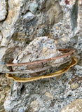 Kate Spade New York Tri-Tone 3 Piece Textured Scallops Bangle Bracelet