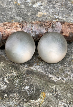 Warm Gray Medium Dome Lucite Clip-On Earrings