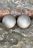 Warm Gray Medium Dome Lucite Clip-On Earrings