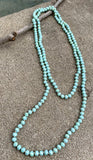 Mint Fire Polished Glass Endless Beaded Necklace