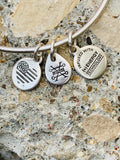 Alex and Ani "Mom Because I Love You" Silver Rafaelian Bangle Bracelet