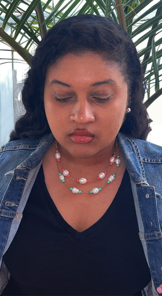 Kate Spade New York Blue & Pearl Bead Station Necklace