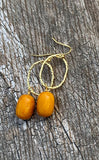 Honey Jade Forward Facing Hoop Earrings