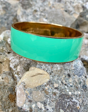 Vintage J.Crew Aqua Green Enamel Bangle Bracelet