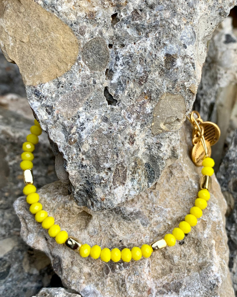 Alex and Ani Yellow Balance Beaded Bangle Bracelet