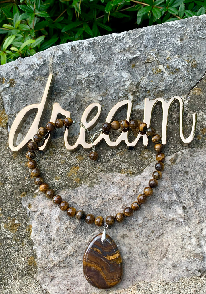 "Stone of Courage" Tiger's Eye Choker Necklace