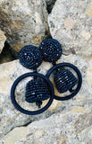 Sachin & Babi Palmer Navy Hoop Beaded Earrings