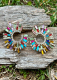 Around the World Multi-Color Statement Earrings