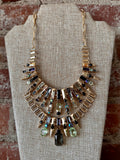 Aztec Themed Pointed Multi-Stone Layered Necklace