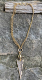 Pave Dagger Pendant Choker Necklace